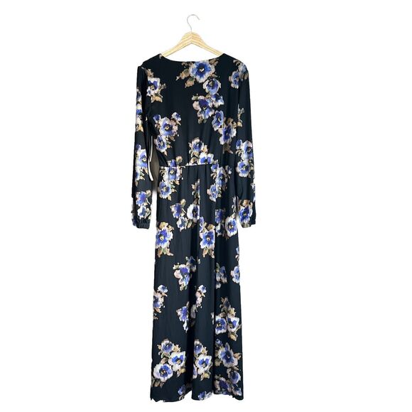 Nine Britton Maxi Dress Womens Large Long Sleeve V-Neck Stretch Stitch Fix - Picture 2 of 11